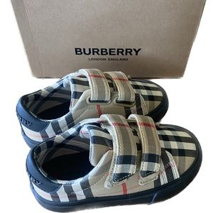 BURBERRY Vintage Check Sneakers, size 24 toddler